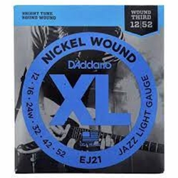 D'Addario EJ21 Nickel Wound Electric Strings, 12-52