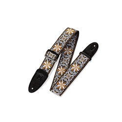 Levy’s 2” woven guitar strap with Floral – Yellow & White motif