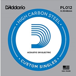 D'Addario PL012 Plain Steel Guitar Single String, .012