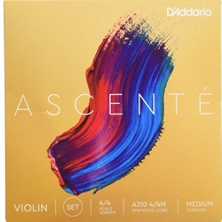 D'Addario Ascenté Violin String Set, 4/4 Scale, Medium Tension