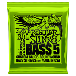 Ernie Ball Regular Slinky Nickelwound 5 String Bass Set, 45-130