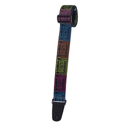 Henry Heller Sublimation Design Guitar Strap, Cassettes