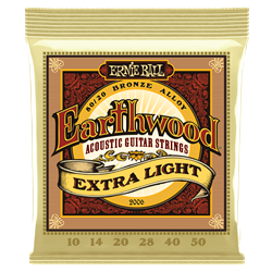 Ernie Ball Earthwood 80/20 Bronze Acoustic Strings, Extra Light 10-50
