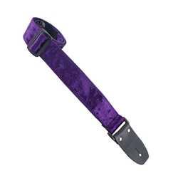 Henry Heller Crushed Velvet Guitar Strap, Purple