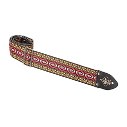 D'Andrea Ace 2-Inch Polyester Guitar Strap, Bohemian Red