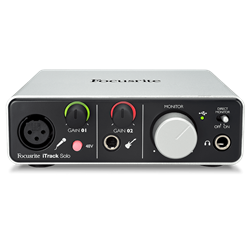Focusrite iTrack Solo USB Audio Interface for iPad, Mac, PC - Lightnight Adapter Included