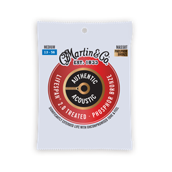 Martin MA550T Authentic Acoustic Lifespan 2.0 92/8 Phosphor Bronze Guitar Strings - Medium .013 - .056