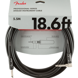 Fender Professional Series Instrument Cable, Straight/Angle, 18.6', Black