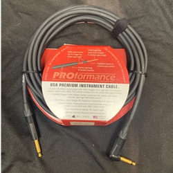 Proformance USA Guitar Instrument Cable, 18 FT, Right Angle, 1/4-1/4R