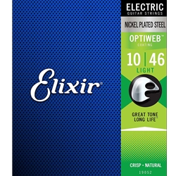 Elixir 19052 Optiweb Nickel Plated Steel Electric Guitar Strings - Light (10-46)