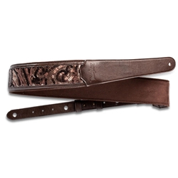 Taylor 2.25" Vegan Leather Guitar Strap - Chocolate Brown Sequin