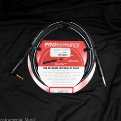 Proformance USA Guitar Instrument Cable, 10 FT, Right Angle, 1/4-1/4R