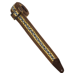 Henry Heller Tort-O Triglide, Brown-Tan-Black-White Herringbone Strap