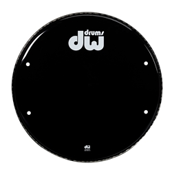 DW 18" Black Logo Bass Drum Vented Resonant Head