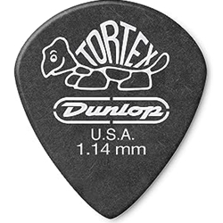 Dunlop Tortex Pitch Black Jazz Pick, 1.14 mm, 12 pack