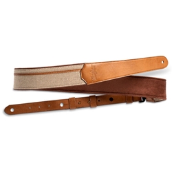 Taylor Vegan Leather Strap, Tan with Natural Textile