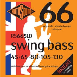 Rotosound Swing Bass 5-String Roundwound Strings, Long Scale, 45-130