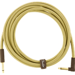 Fender Deluxe Instrument cable, 10ft, Right Angle, Tweed