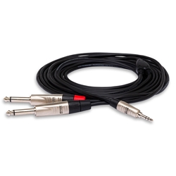 Hosa 3.5mm TRS to Dual 1/4" Mono Cable, 10ft