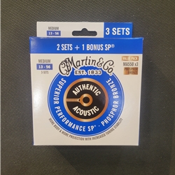 Martin Authentic 3 Packs, MA550  Medium, 92/8