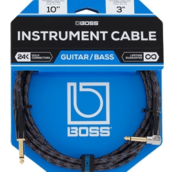 Boss BIC10A 10 Ft Right Angle Instrument Cable