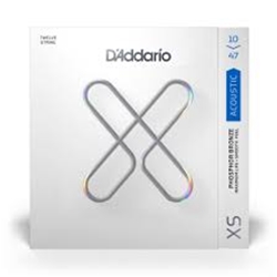 D'Addario 10-47 Light 12-String, XS Phosphor Bronze Coated Acoustic Guitar Strings