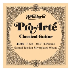 D'Addario J4506 Pro-Arte Nylon Classical Guitar Single String, Normal Tension, Sixth String