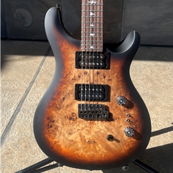 PRS SE "Exotic" Custom 24-08 Poplar Burl Charcoal Cherry Midnight Burst Electric with Gigbag