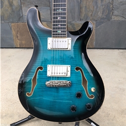 Used PRS SE Hollowbody II Piezo Peacock Blue with Hard Case