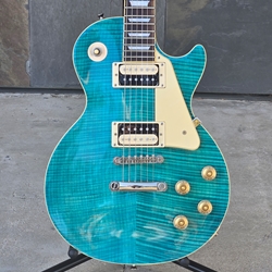 Used 2014 Epiphone Les Paul Traditional Pro Aqua Blue Satin with Gig Bag