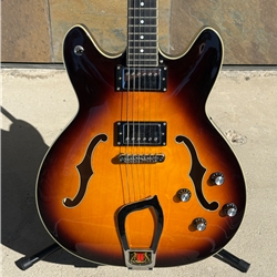 Used Hagstrom Viking Semi-Hollowbody Electric Guitar Tobacco Sunburst with Hard Case