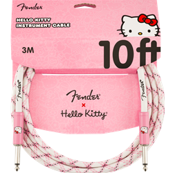 Fender® x Hello Kitty® White/Pink Woven Cable, 10'