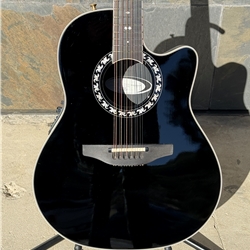 Used Ovation 2056 LX Pro Legend Black 12 String Acoustic-Electric Guitar w/ Case