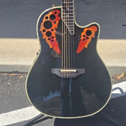 Used Ovation C2078AX Custom Elite Black Acoustic Electric Guitar with Case