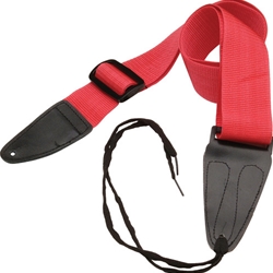 On-Stage GSA10RD Guitar Strap with Leather Ends (Red)